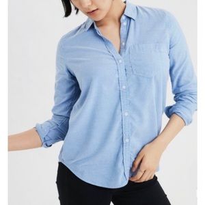 American Eagle Uniform Blue Button Down Shirt